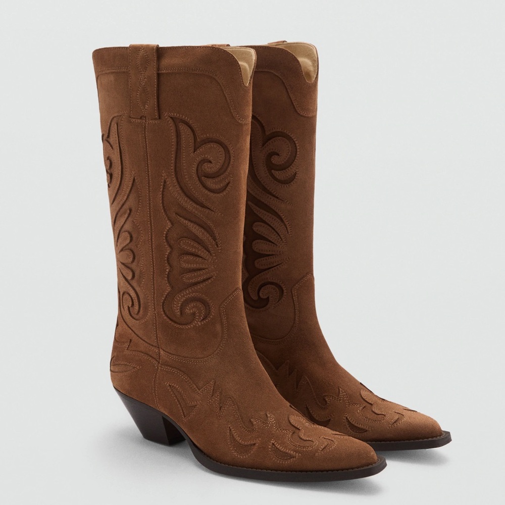 NEW with Tags and Never Worn: Cowboy boots. Size 8.5 U.S. Color Brown